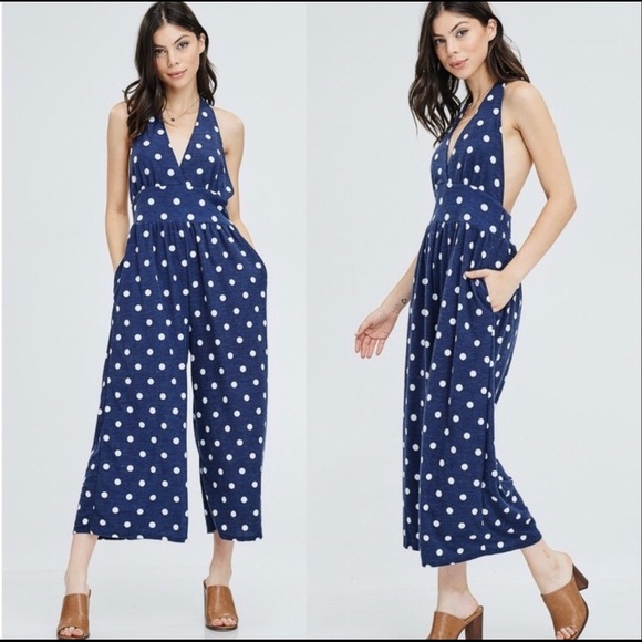 ♥️ 2 left ♥️ Polka dot jumpsuit - Picture 2 of 2
